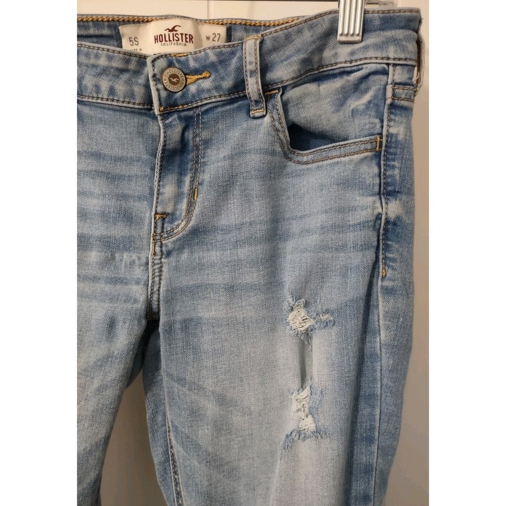Hollister Jeans Women's Size 5 S Blue Denim  Skinny  Distressed Stretch  W27 L25 - Picture 9 of 15